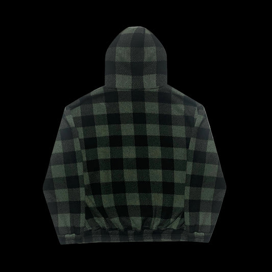 PLAID ZIP UP HOODIE