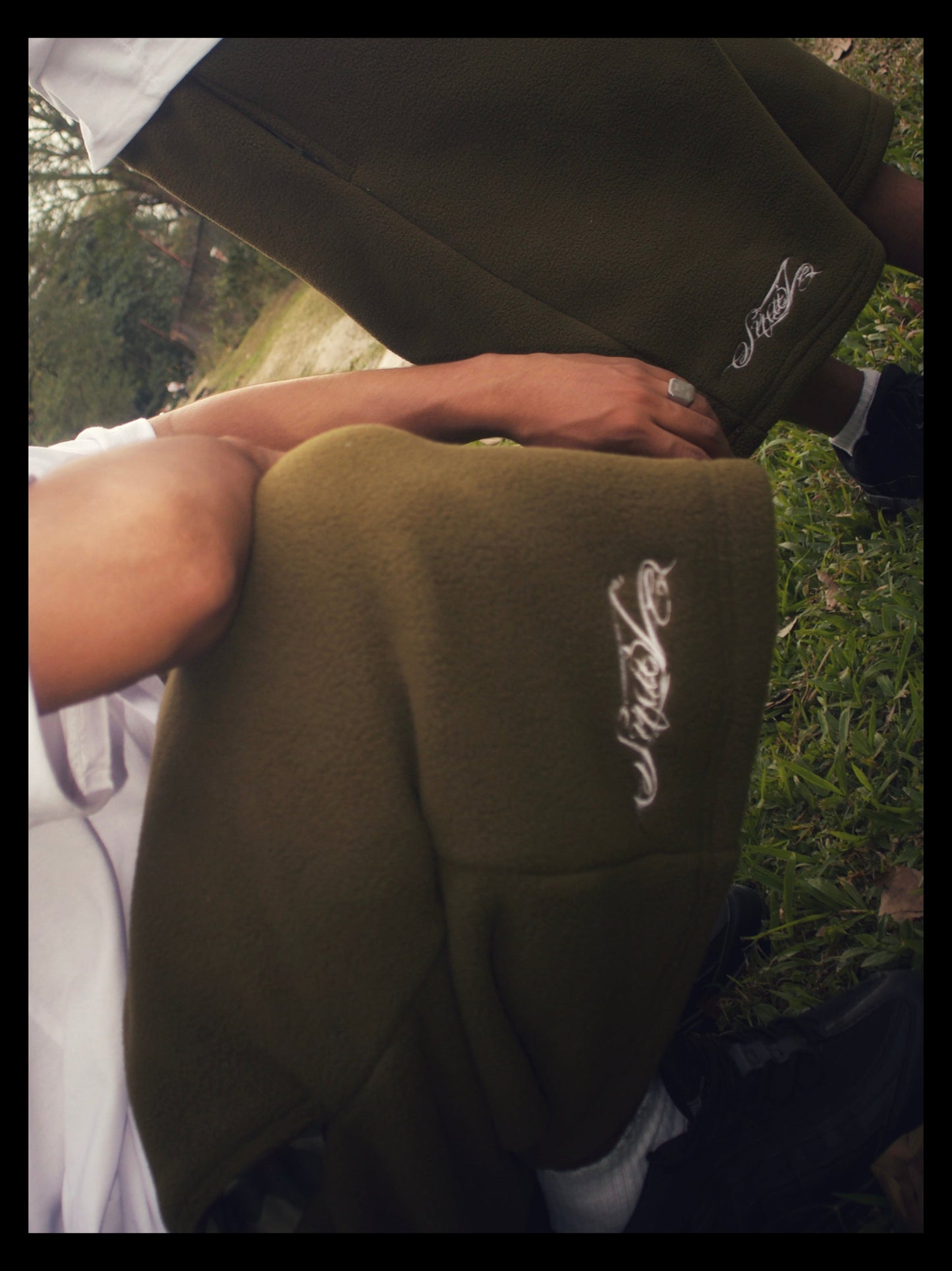 OLIVE GREEN SWEATSHORT