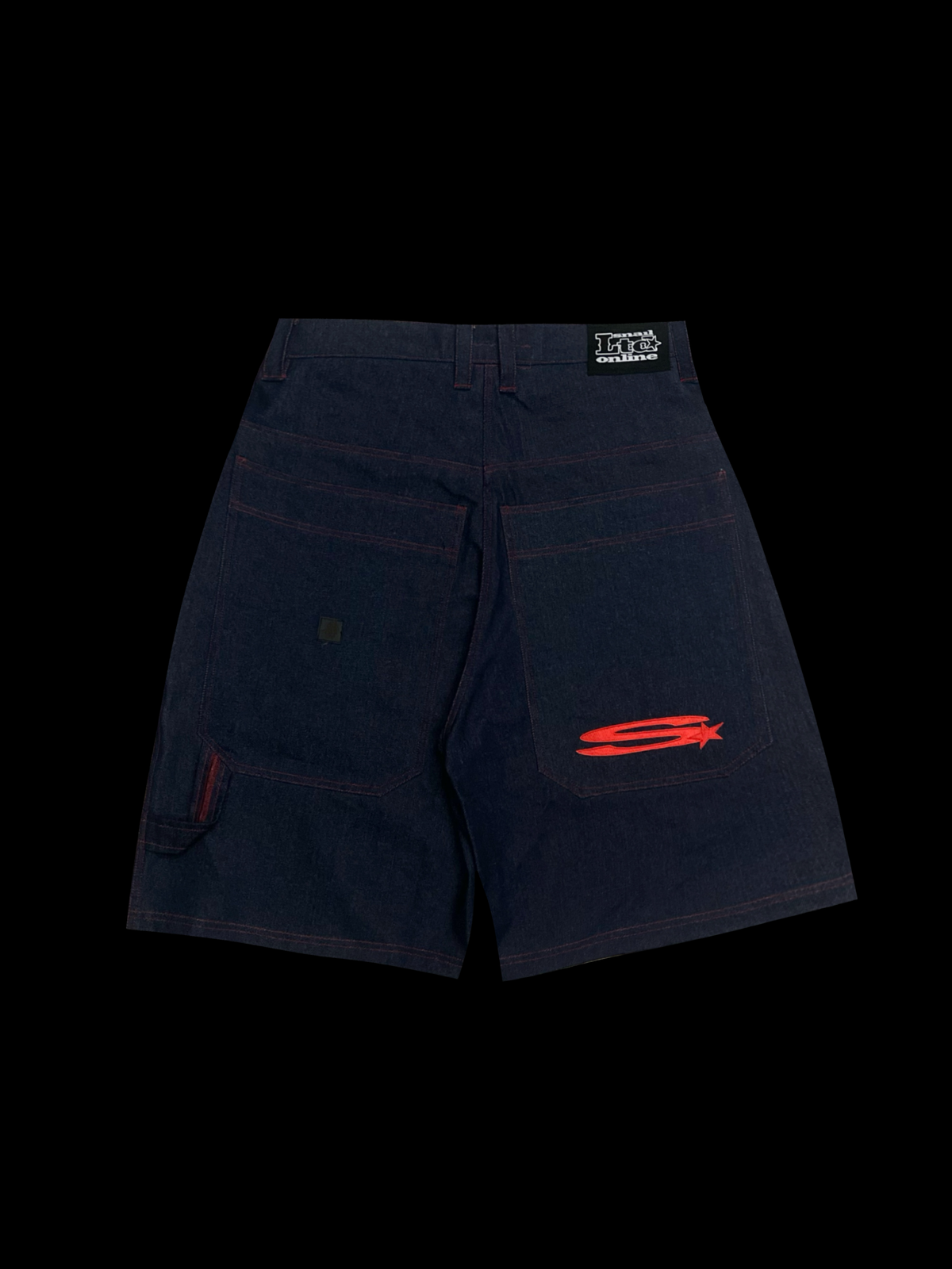 DARKBLUE DENIM LONG SHORTS