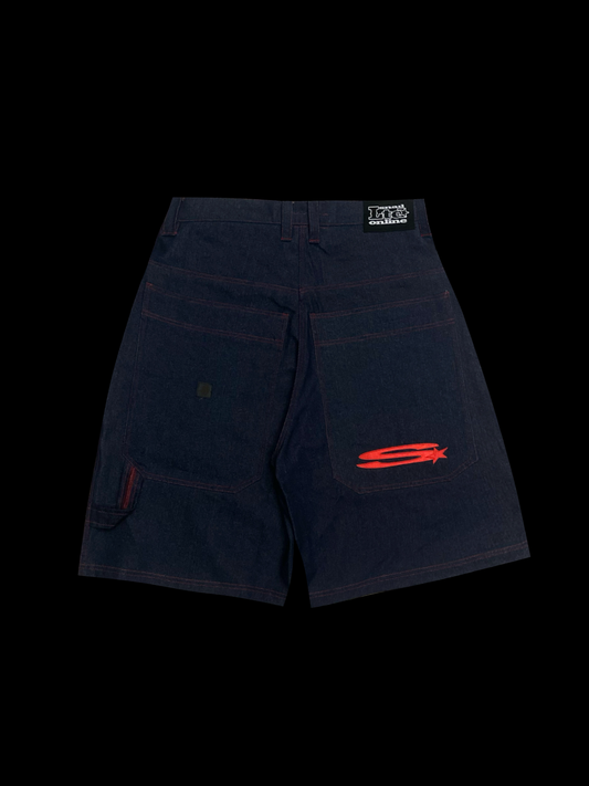DARKBLUE DENIM LONG SHORTS
