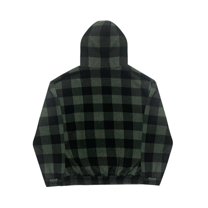 PLAID ZIP UP HOODIE
