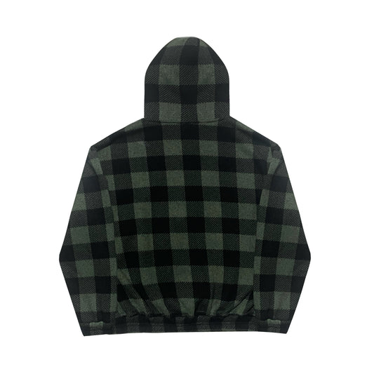 PLAID ZIP UP HOODIE