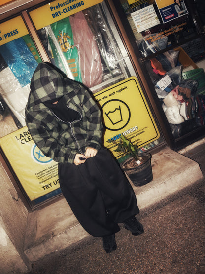 PLAID ZIP UP HOODIE