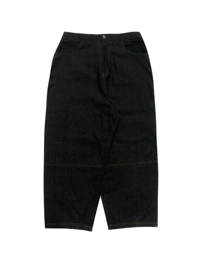 HARD BLACK DOUBLE KNEE PANTS