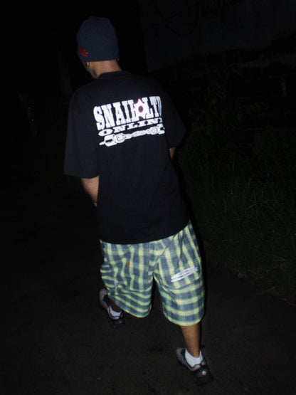 YELLOW PLAID LONG SHORTS