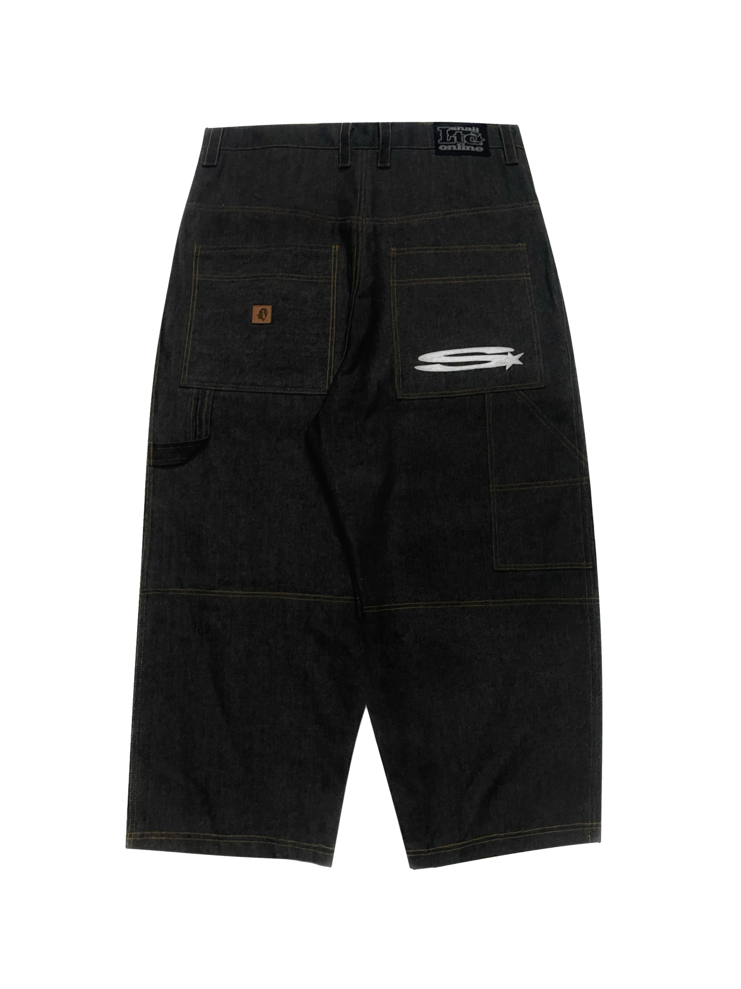 HARD BLACK DOUBLE KNEE PANTS